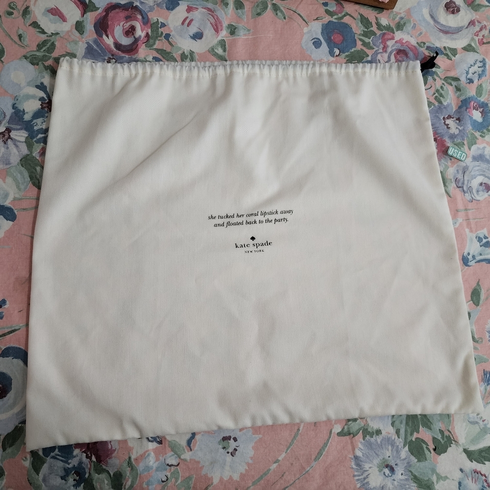Kate Spade White Ivory Drawstring Handbag Dust Bag